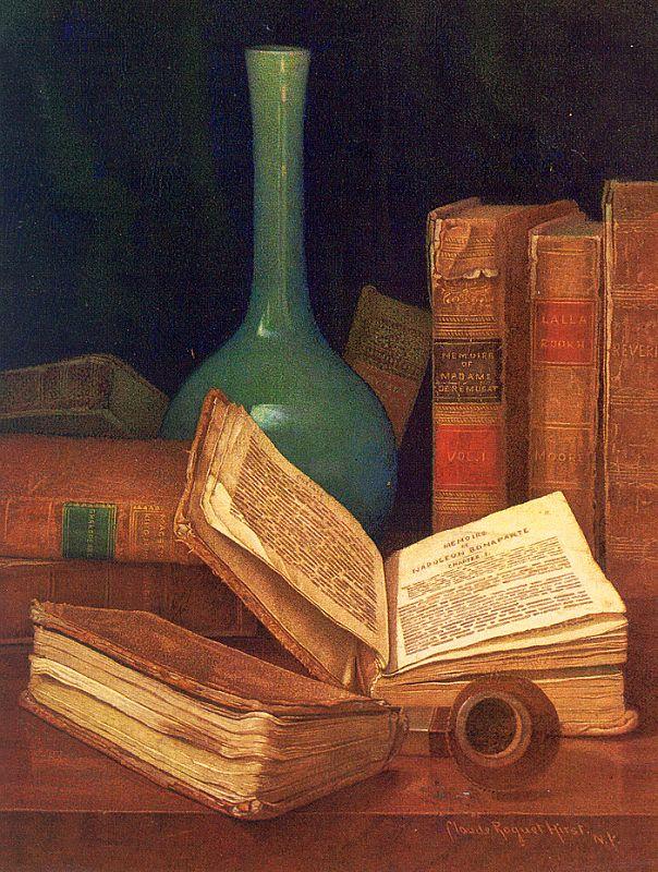 Hirst, Claude Raguet The Bookworm's Table Sweden oil painting art